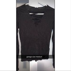 Garage Black Long Sleeve with Criss Cross